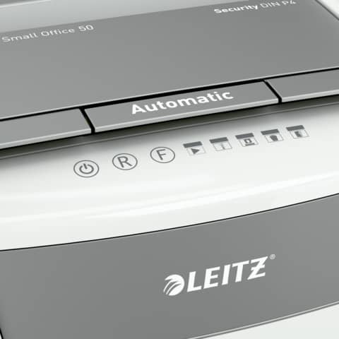 Distruggidocumenti automatico Leitz IQ P4 AutoFeed 50 ff Small Office - 20 L - bianco - 80350000